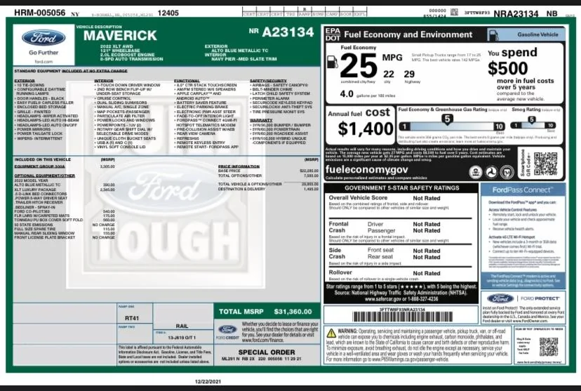 Ford Maverick Delay between In Production and Built… 363F7DCF-CEA6-4DB4-A282-7E2C9D63ABF9