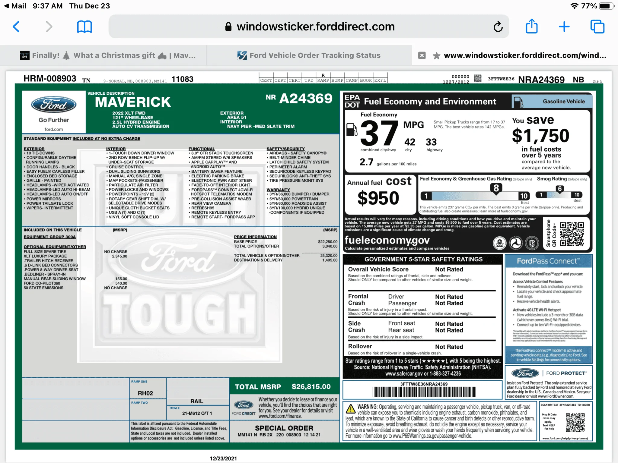 Ford Maverick Got contacted by Ford Marketing D042A90A-63CF-4858-8C23-1FDA71B23C19
