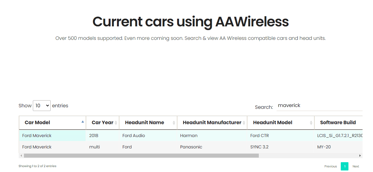 Ford Maverick AA WIRELESS  DONGLE WORKS GREAT 1640710278575