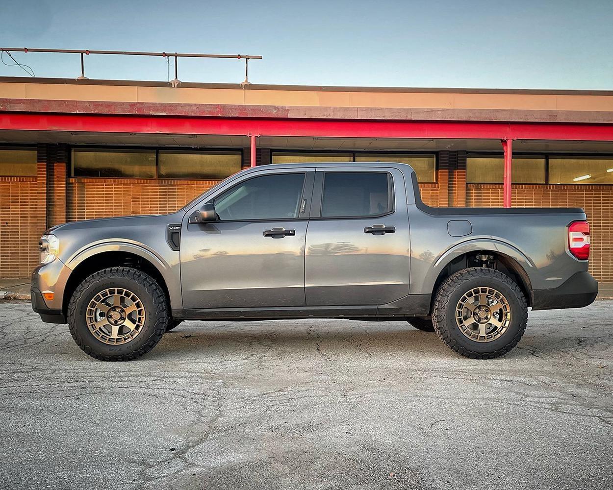 Ford Maverick CARBONIZED GRAY Maverick Photos Thread 2022 Ford Maverick XLT on 2%22 Lift Kit + VR Forged D14 Satin Bronze Wheels 8