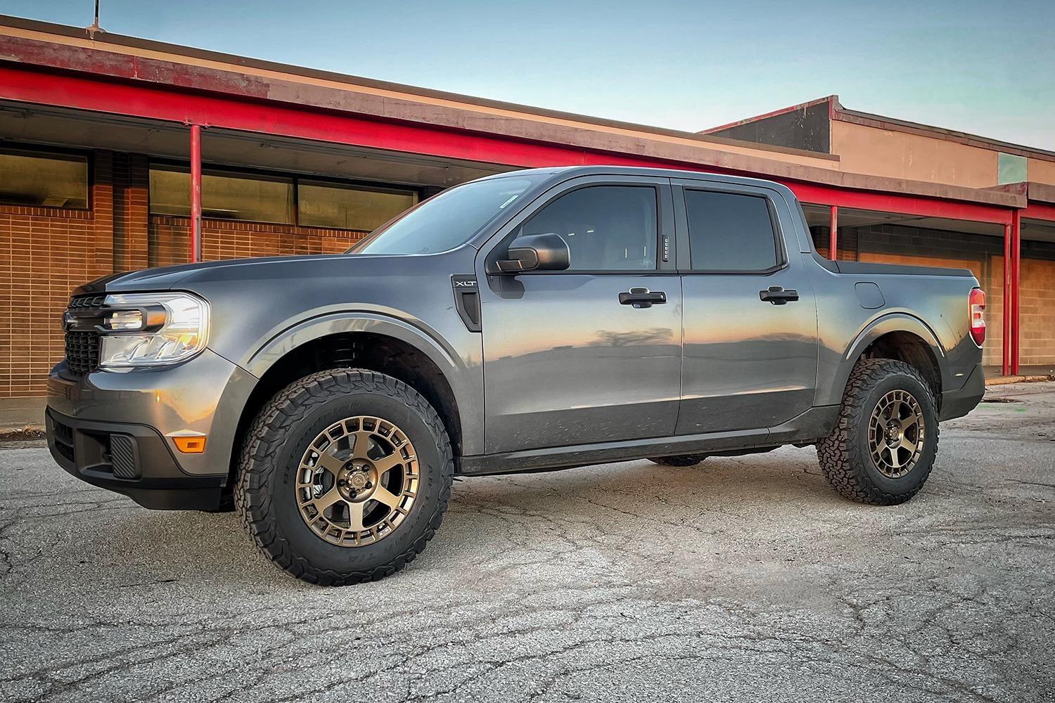 Ford Maverick CARBONIZED GRAY Maverick Photos Thread 2022 Ford Maverick XLT on 2%22 Lift Kit + VR Forged D14 Satin Bronze Wheels 6