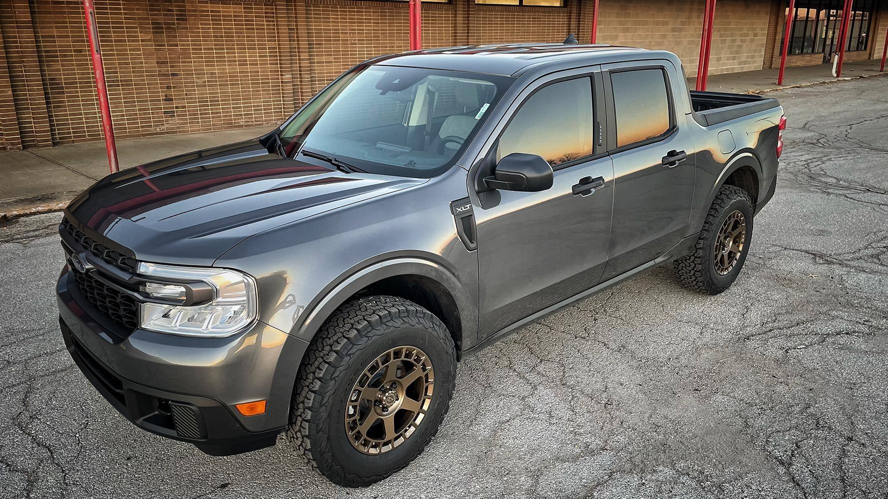 Ford Maverick CARBONIZED GRAY Maverick Photos Thread 2022 Ford Maverick XLT on 2%22 Lift Kit + VR Forged D14 Satin Bronze Wheels 4