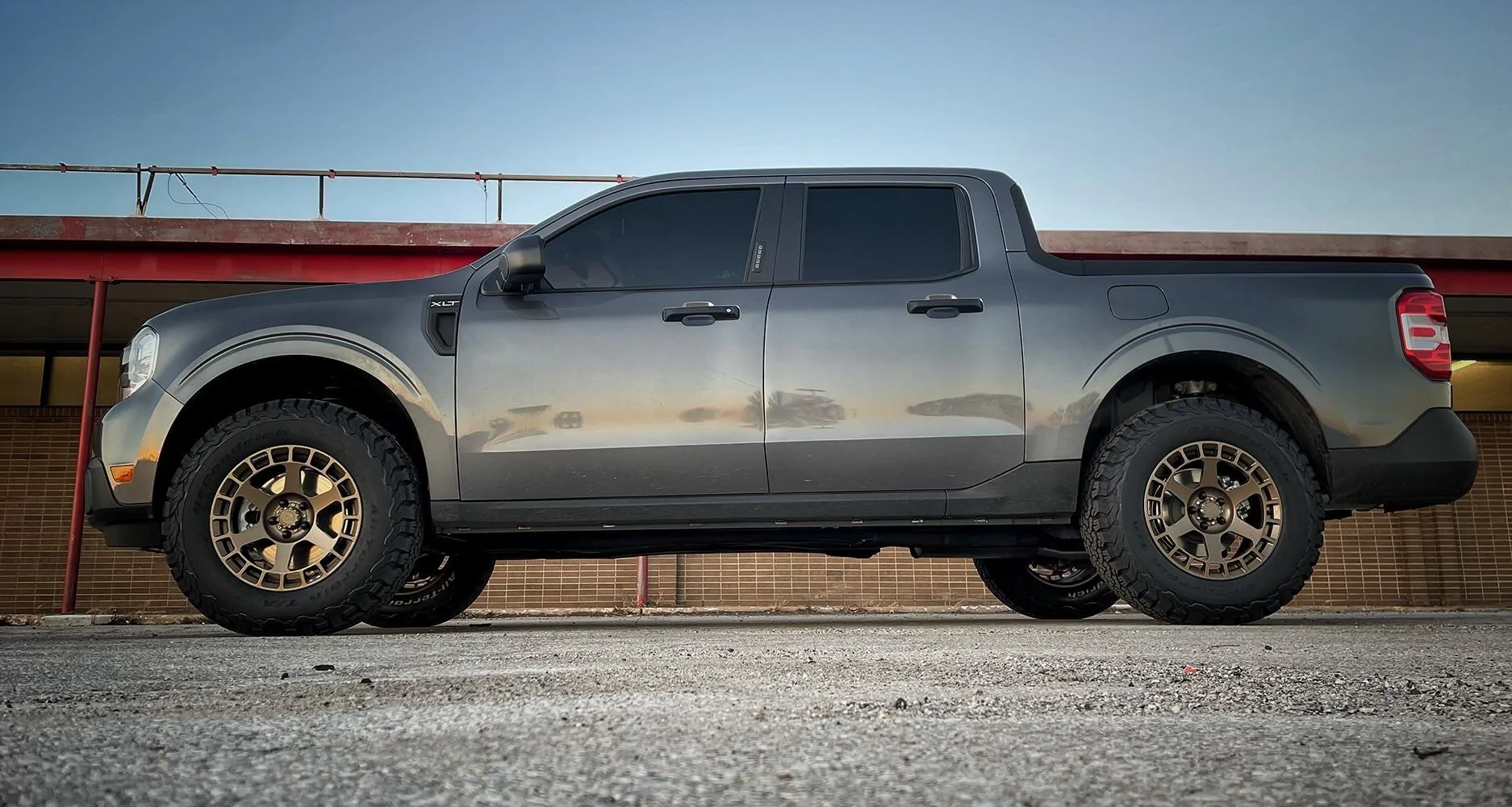 Ford Maverick CARBONIZED GRAY Maverick Photos Thread 2022 Ford Maverick XLT on 2%22 Lift Kit + VR Forged D14 Satin Bronze Wheels 3