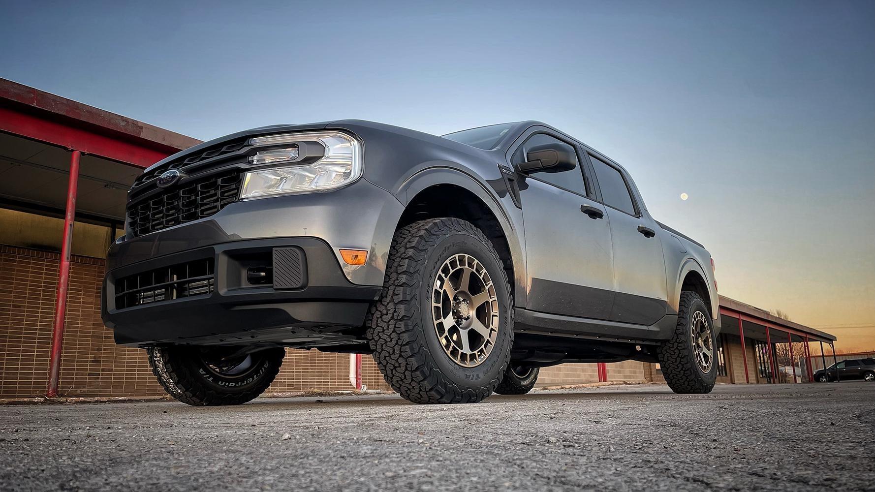 Ford Maverick CARBONIZED GRAY Maverick Photos Thread 2022 Ford Maverick XLT on 2%22 Lift Kit + VR Forged D14 Satin Bronze Wheels 2