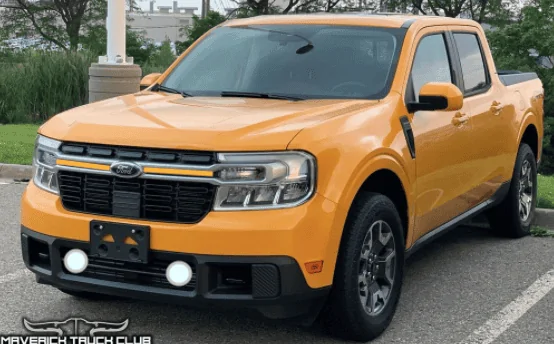 Ford Maverick Cyber Orange AWD Lariat with decals on front, sides, and back Screen Shot 2021-12-27 at 7.46.25 AM