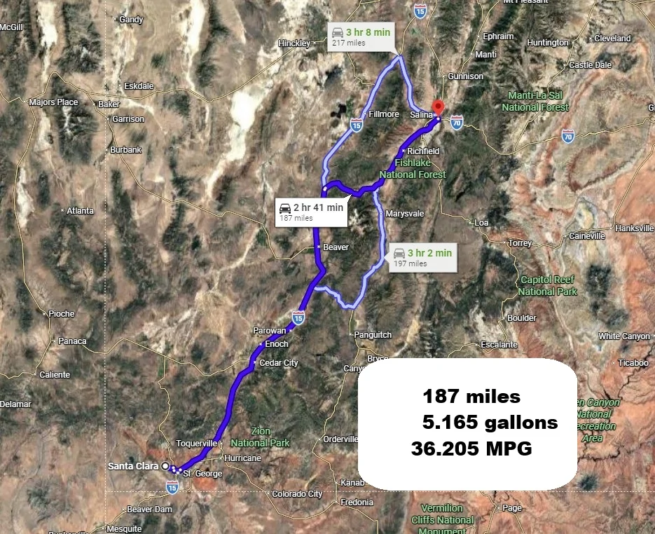 Ford Maverick Real World MPG Over 1,168 Mile Trip in Hybrid 1st Gas Salina, UT