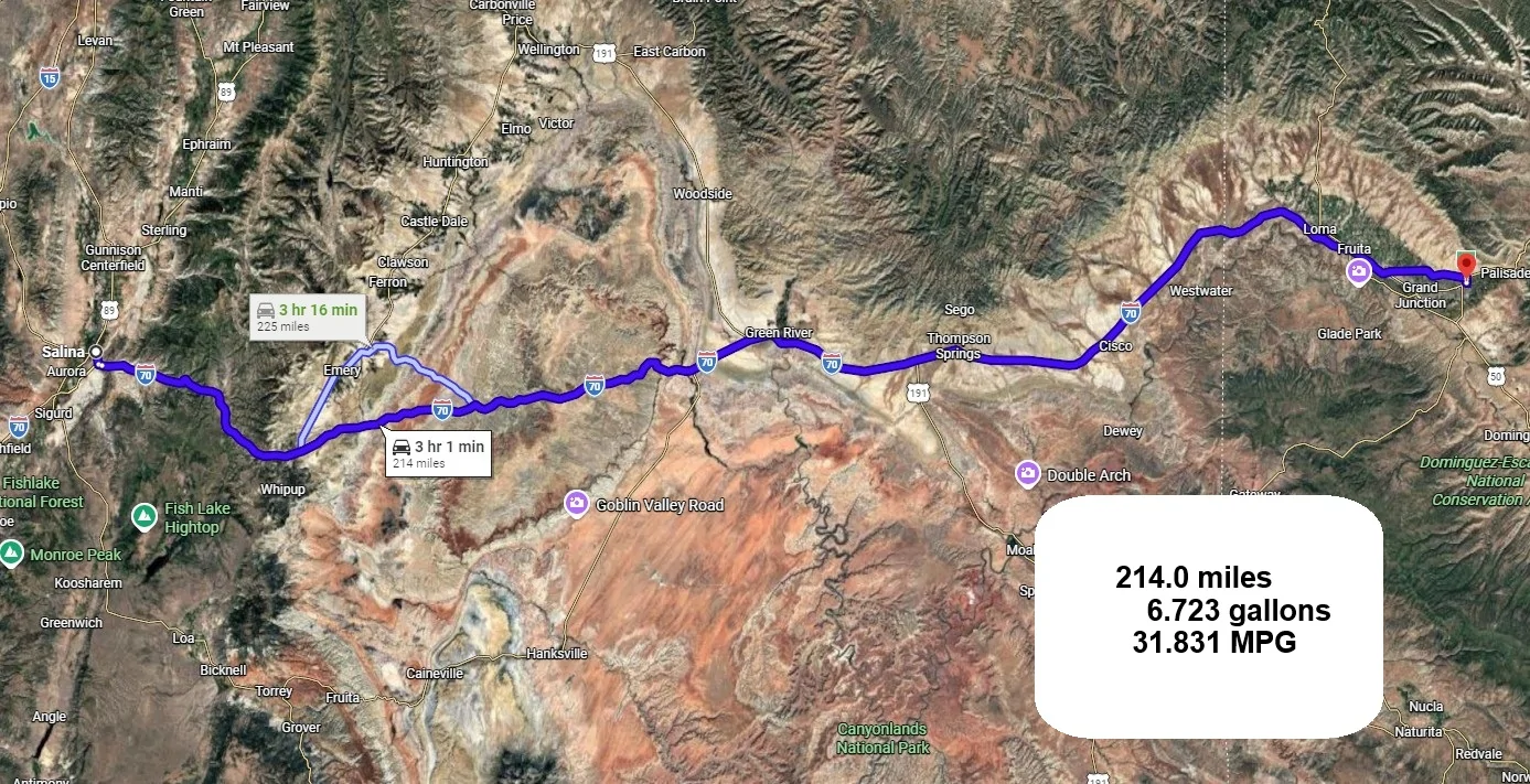 Ford Maverick Real World MPG Over 1,168 Mile Trip in Hybrid 2nd Gas Clifton, CO