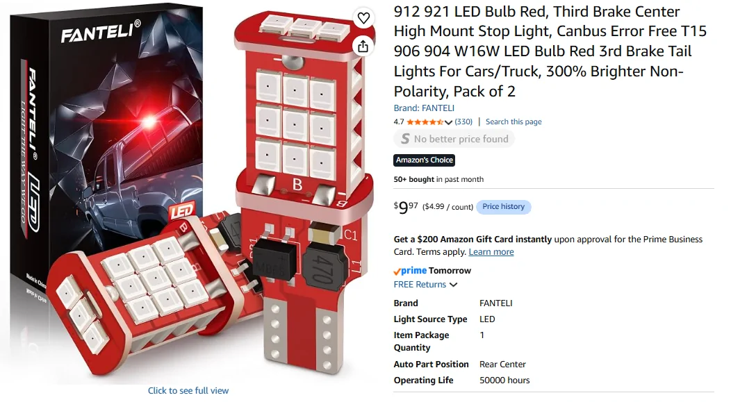 Ford Maverick Any Reliable LED for 3rd Brake Light? 1783954053430-t