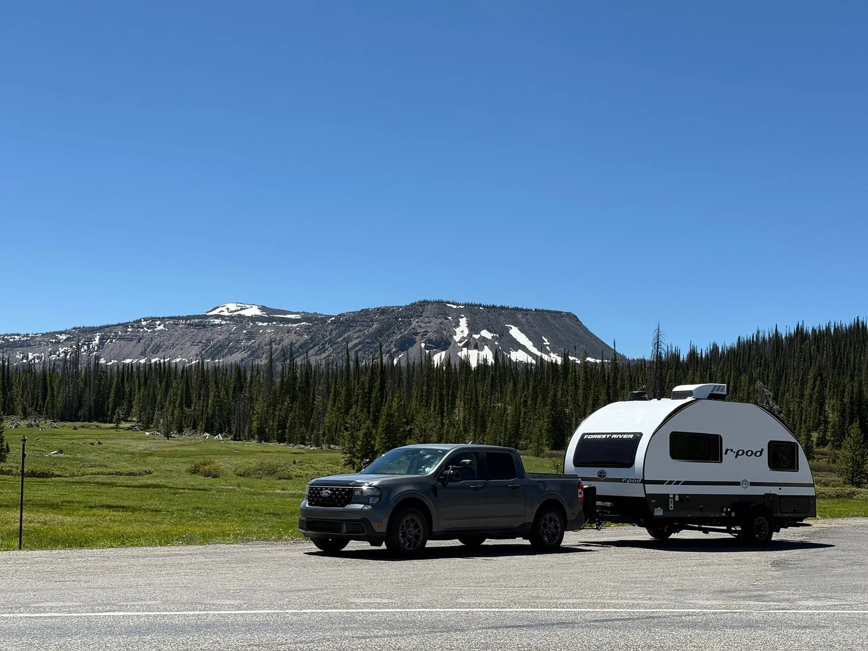 Ford Maverick 6500 Mile mountain trip towing 3200lb camper IMG_9568