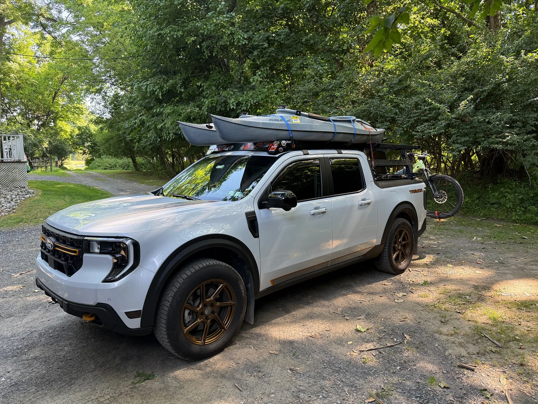 Ford Maverick Kayaks on Elevate Bed Racks IMG_4661