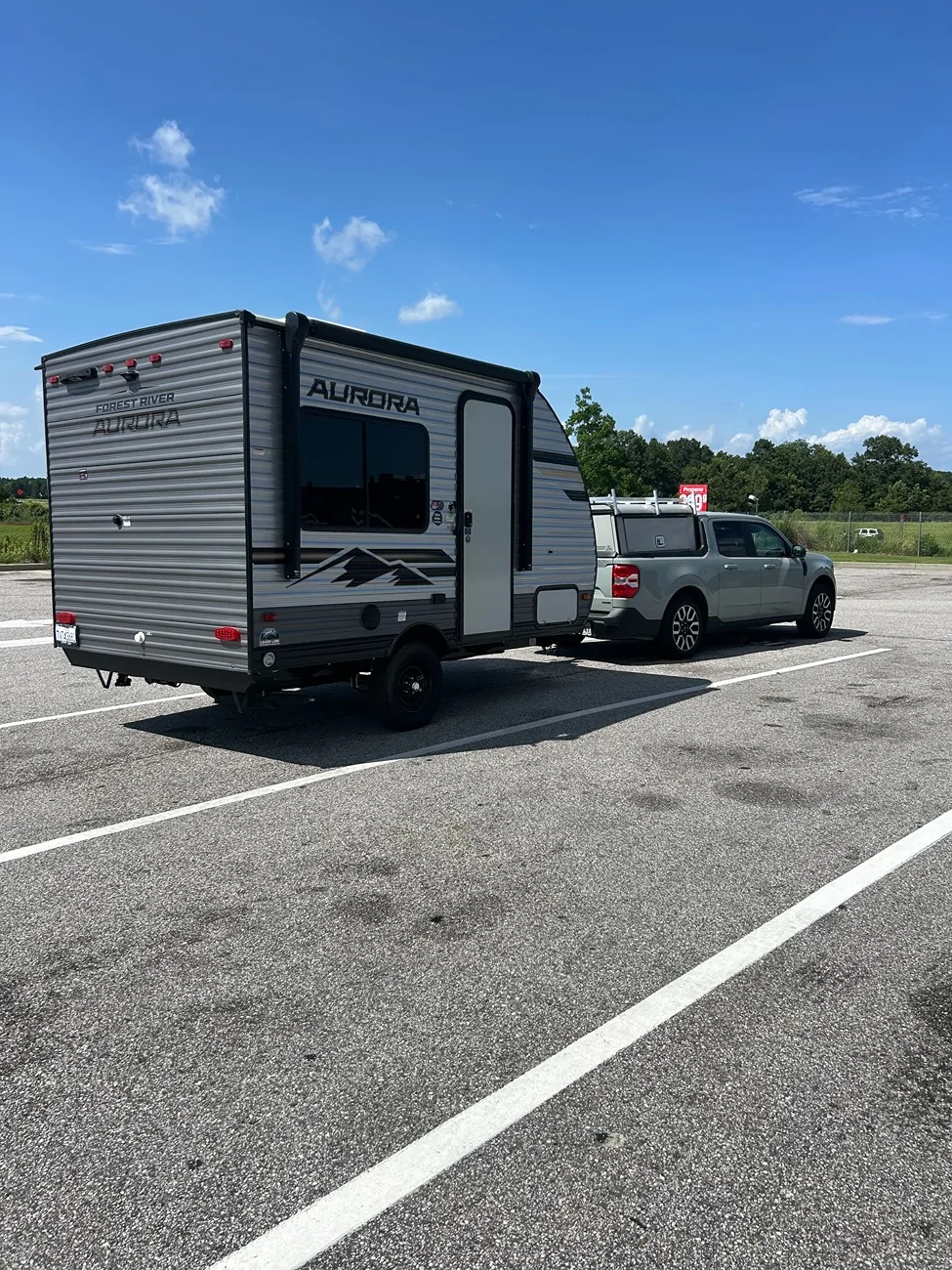Ford Maverick 6500 Mile mountain trip towing 3200lb camper New Trailer with Truck (2)