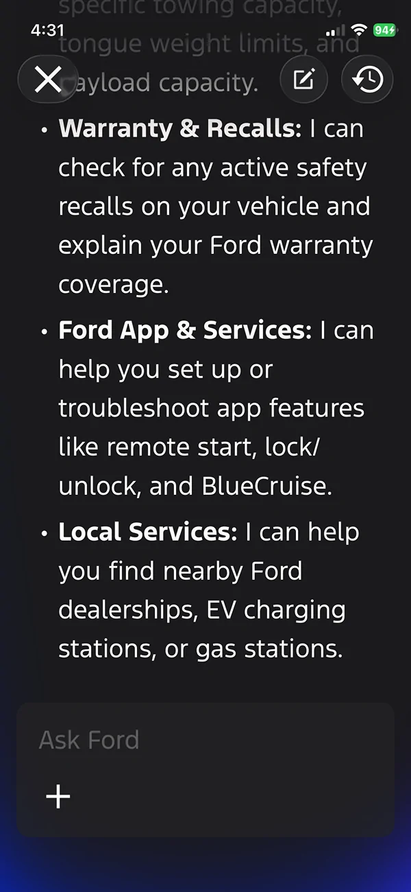 Ford Maverick Ford Pass AI button IMG_0103