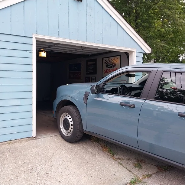 Ford Maverick I had a bad fender bender , what is recommended dealer or body shop? Pup_vs_Garage_Door (1)