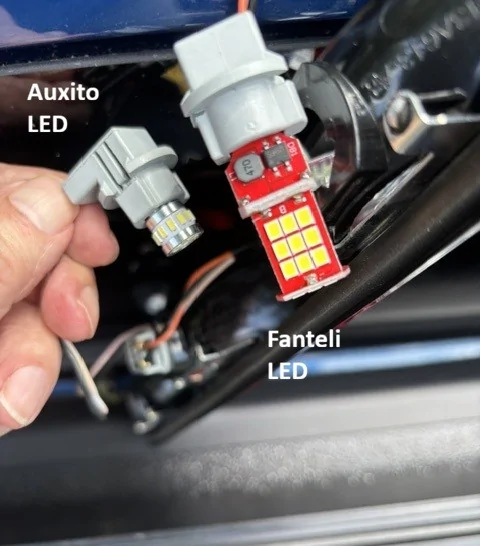 Ford Maverick Cargo lights installed (aftermarket LED) Fanteli Auxito Cargo Light Bulbs - Labeled