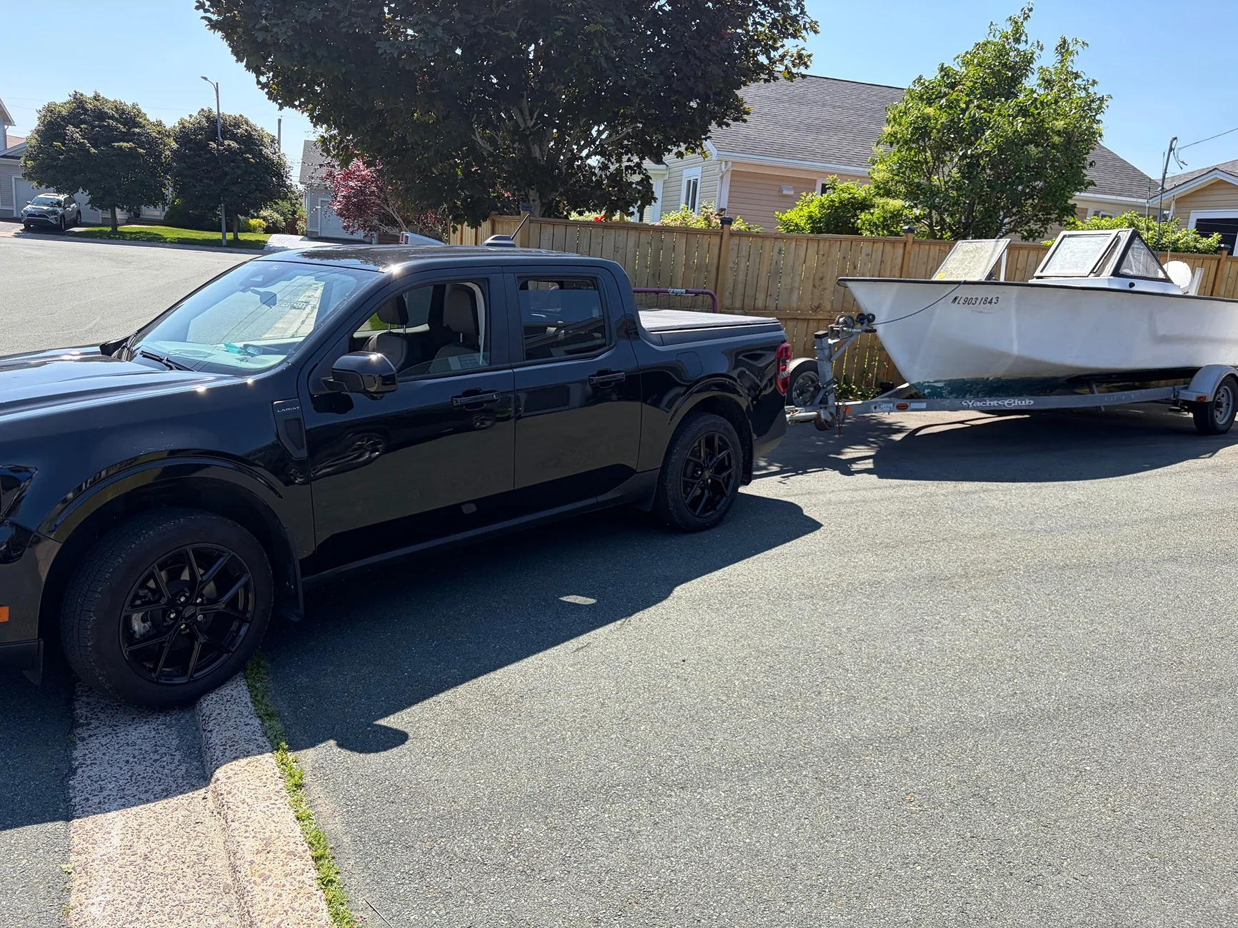 Ford Maverick Towed 19 foot fibreglass boat w/ 2026 Lariat Maverick IMG_5073