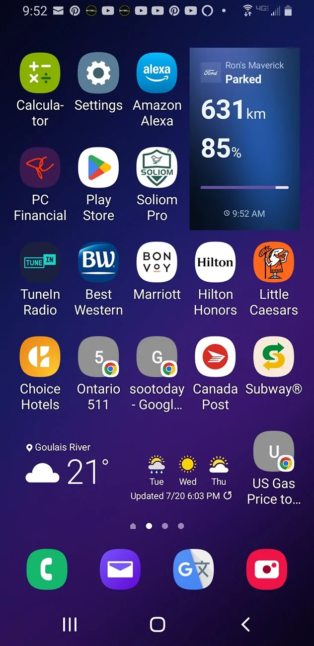 Ford Maverick Ford Pass app for Android doesn't show fuel level Screenshot_20260726-095226_One UI Hom