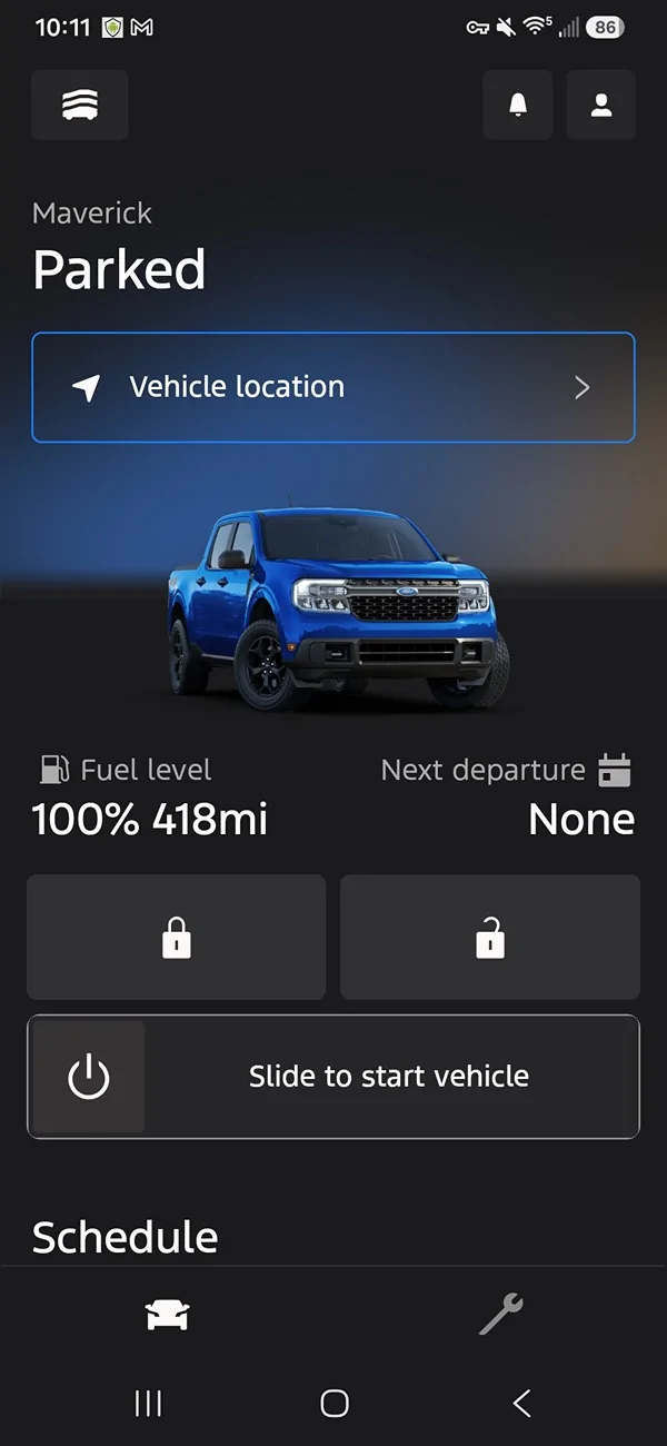 Ford Maverick Ford Pass app for Android doesn't show fuel level Screenshot_20260726_101136_Ford
