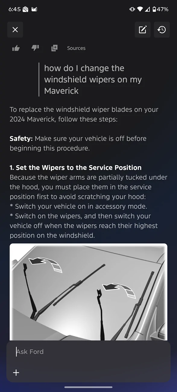 Ford Maverick Introducing Ford AI Assistant in the Ford App 📱 Screenshot_20260810-184543_Ford