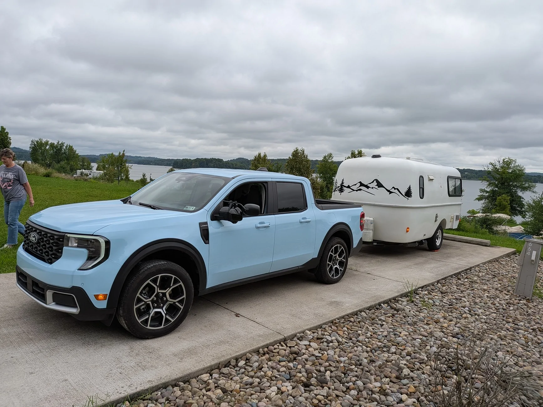 Ford Maverick First trip out towing a Casita trailer. PXL_20260811_204250520