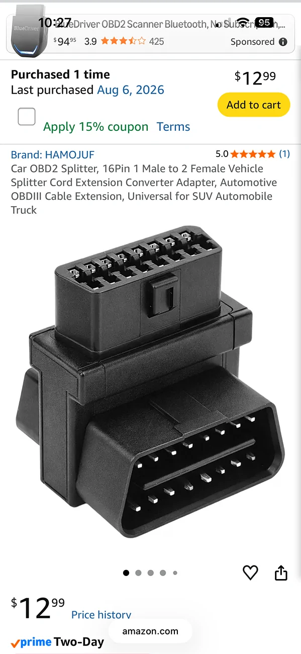 Ford Maverick Dash cam power IMG_1685