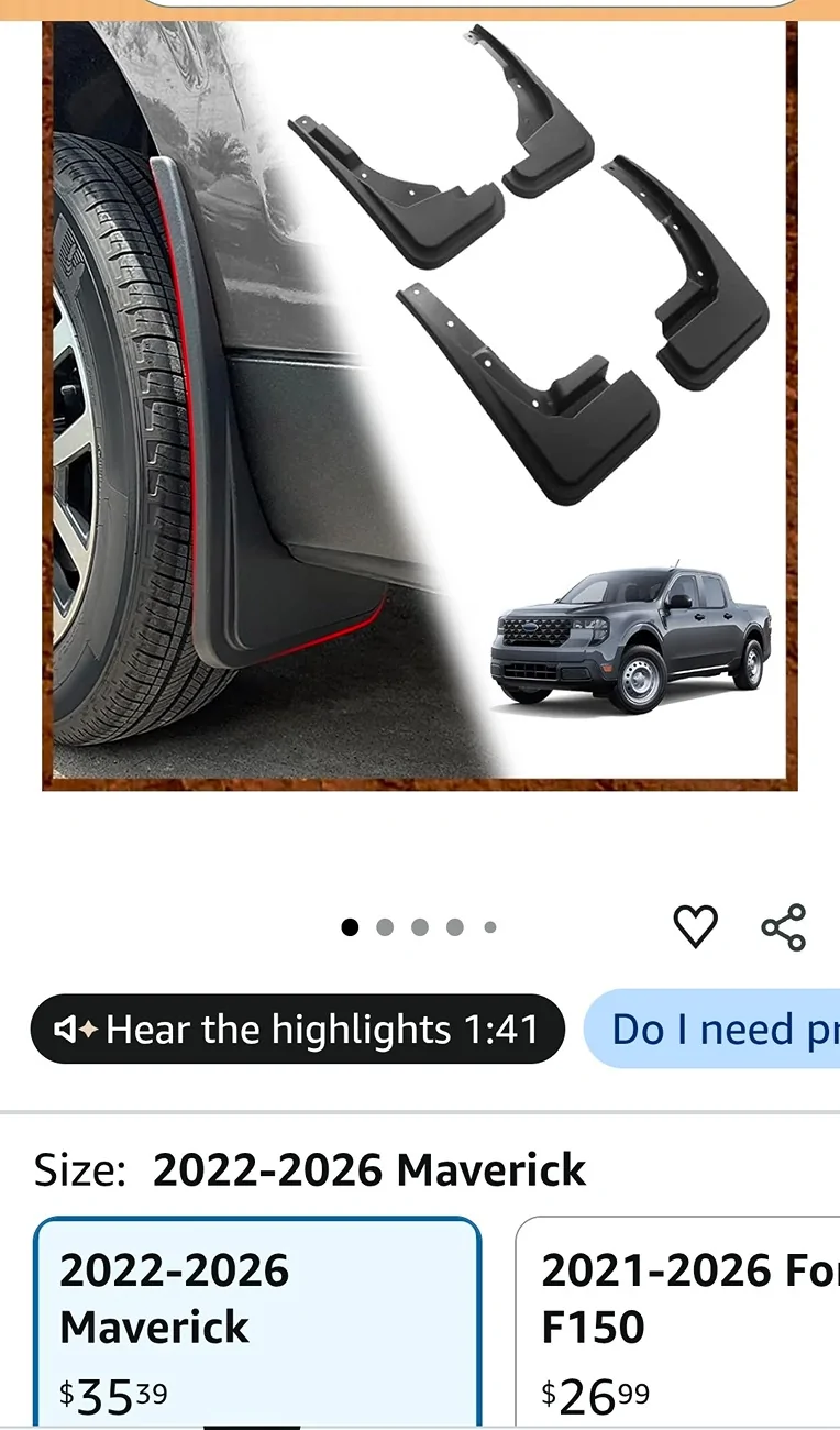 Ford Maverick Mud flaps for LOBO Screenshot_20260827_200125_Amazon Shopping