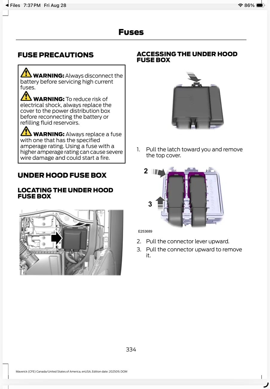 Ford Maverick Interactive fusebox / fuse diagram IMG_6129
