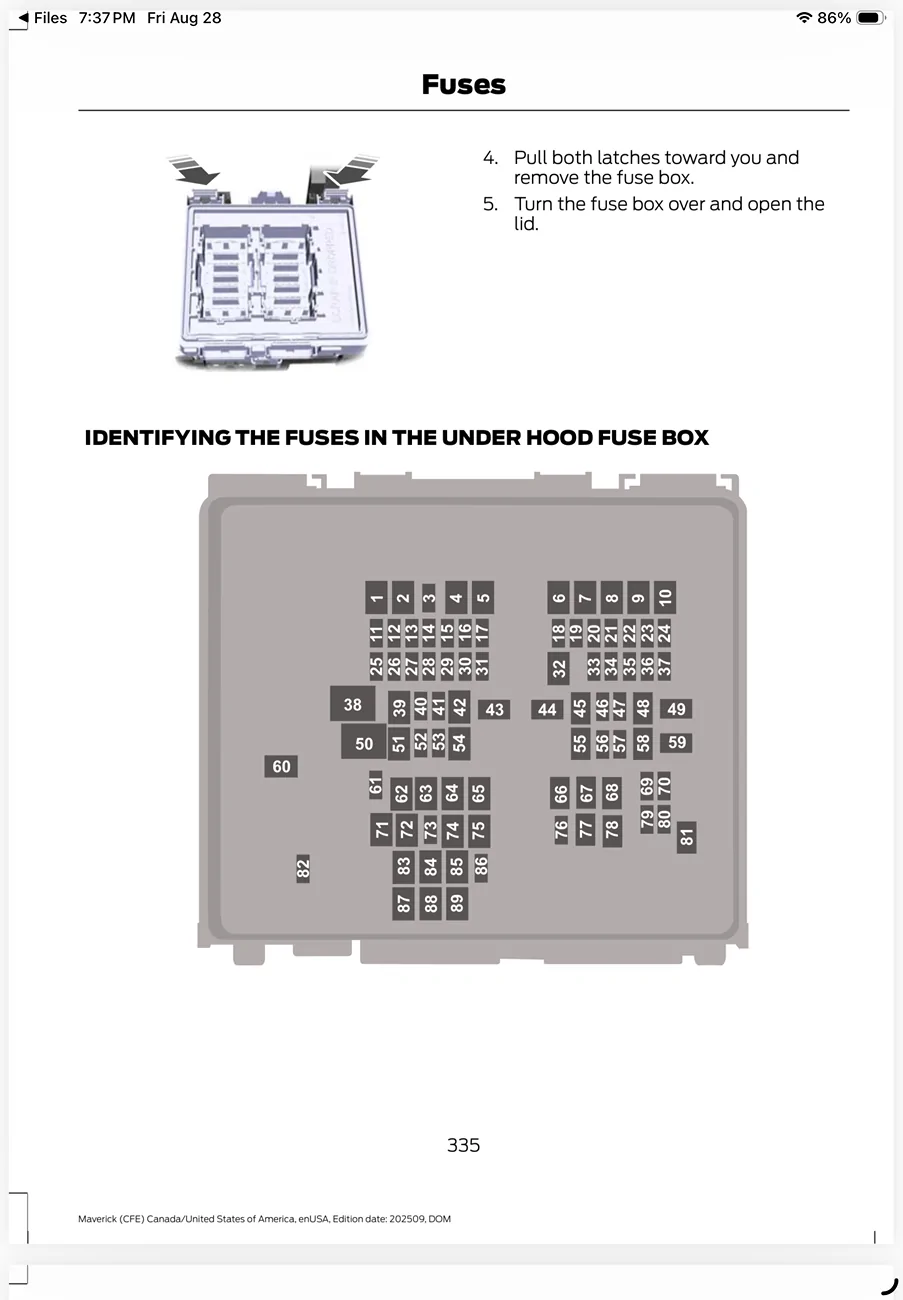 Ford Maverick Interactive fusebox / fuse diagram IMG_6130