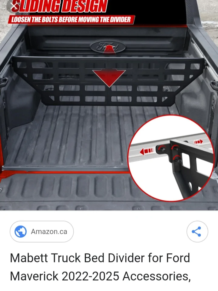 Ford Maverick Problem with Mabett bed divider 20260909_074043