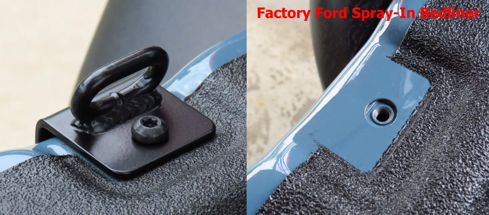 Ford Maverick Tailgate Tie Down Bracket, Clears Tailgate Assist Strut bedliner1