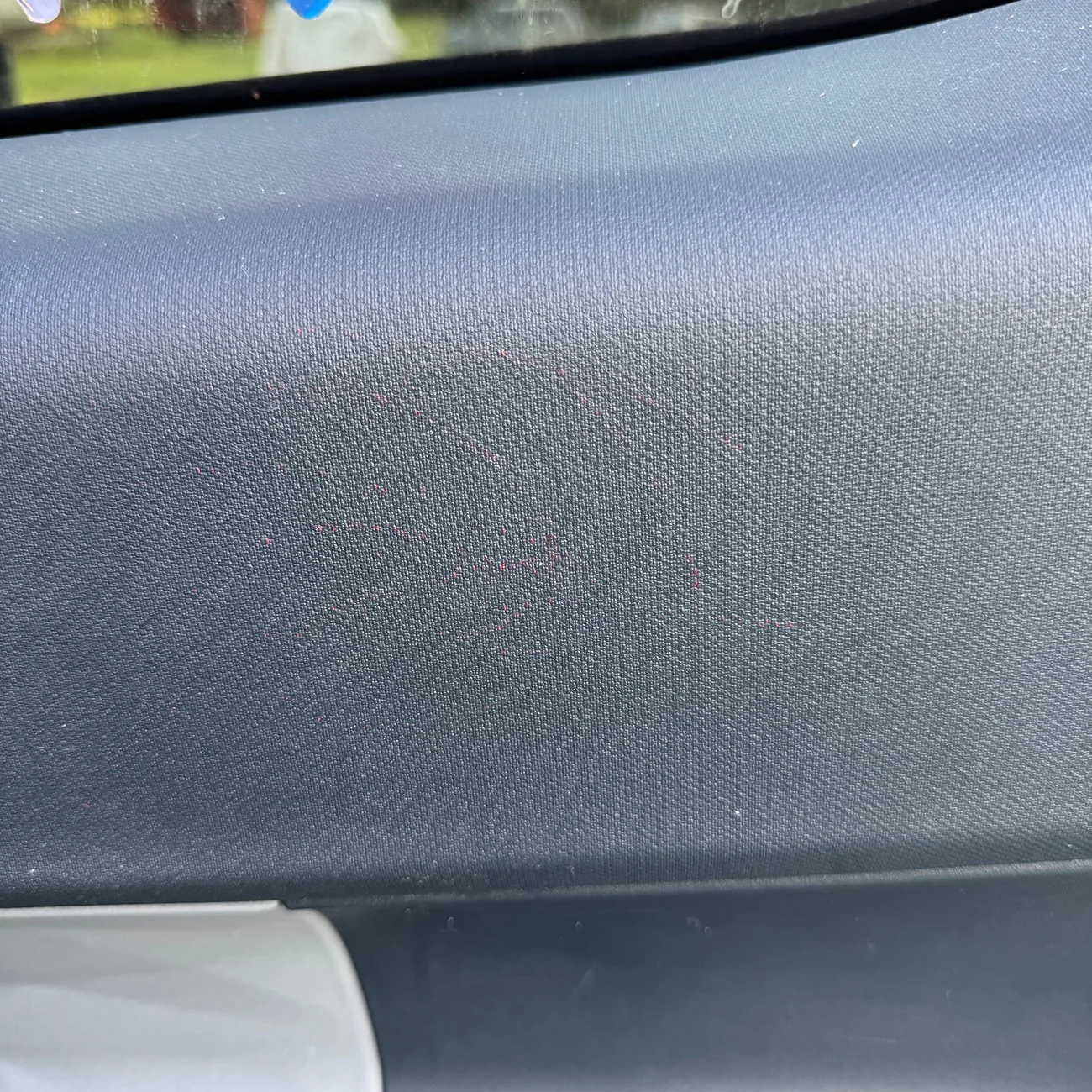 Ford Maverick Crayon on inside plastic trim IMG_7584