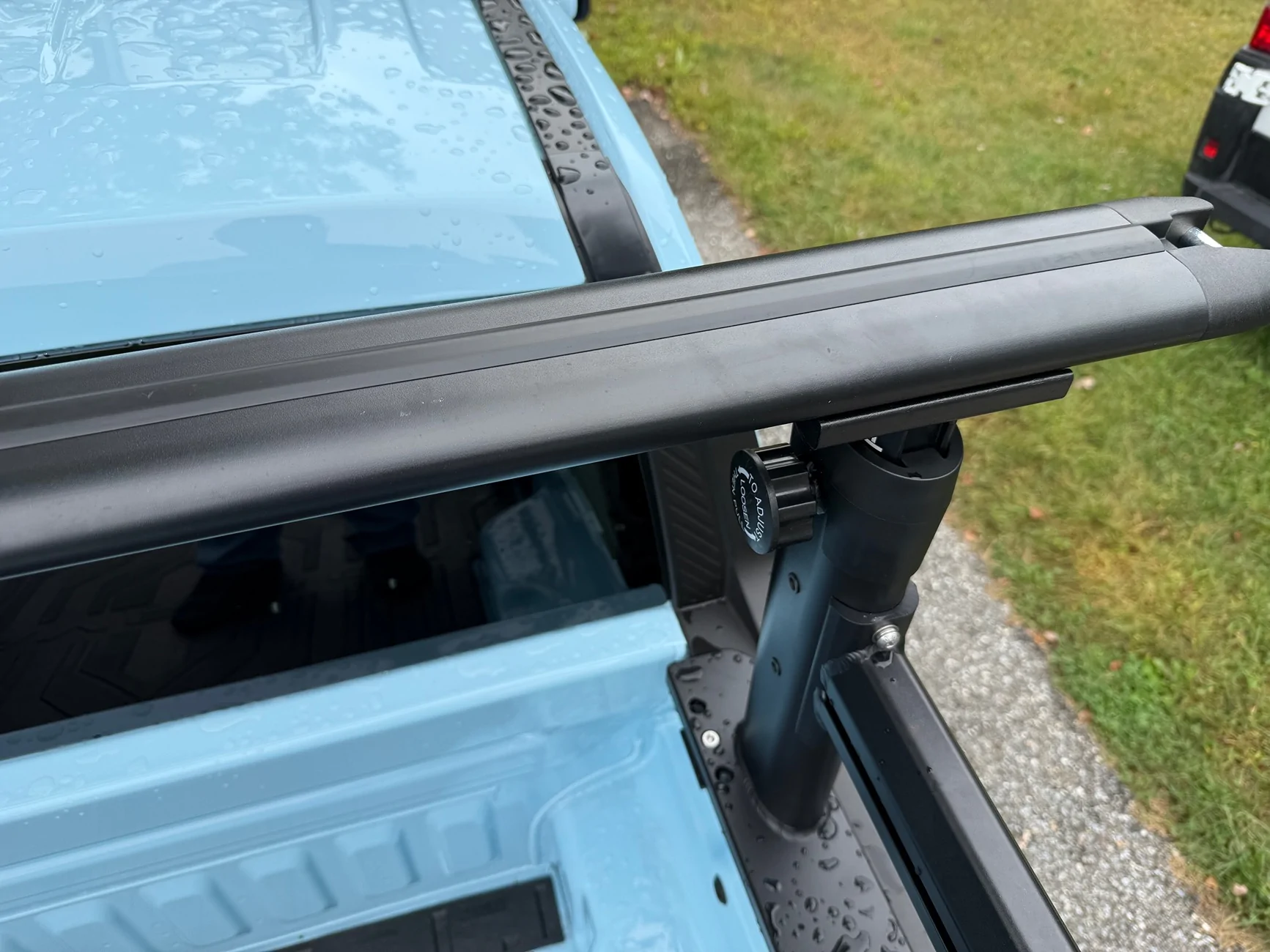 Ford Maverick Height adjustable ladder bed rack install IMG_3724