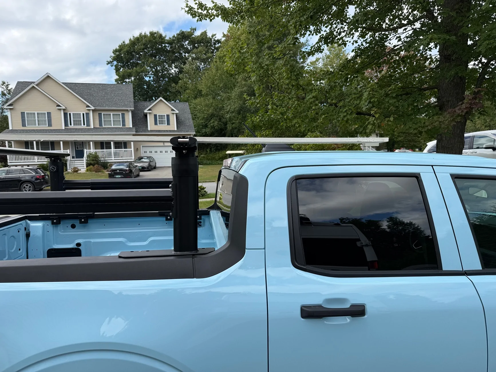 Ford Maverick Height adjustable ladder bed rack install IMG_3734