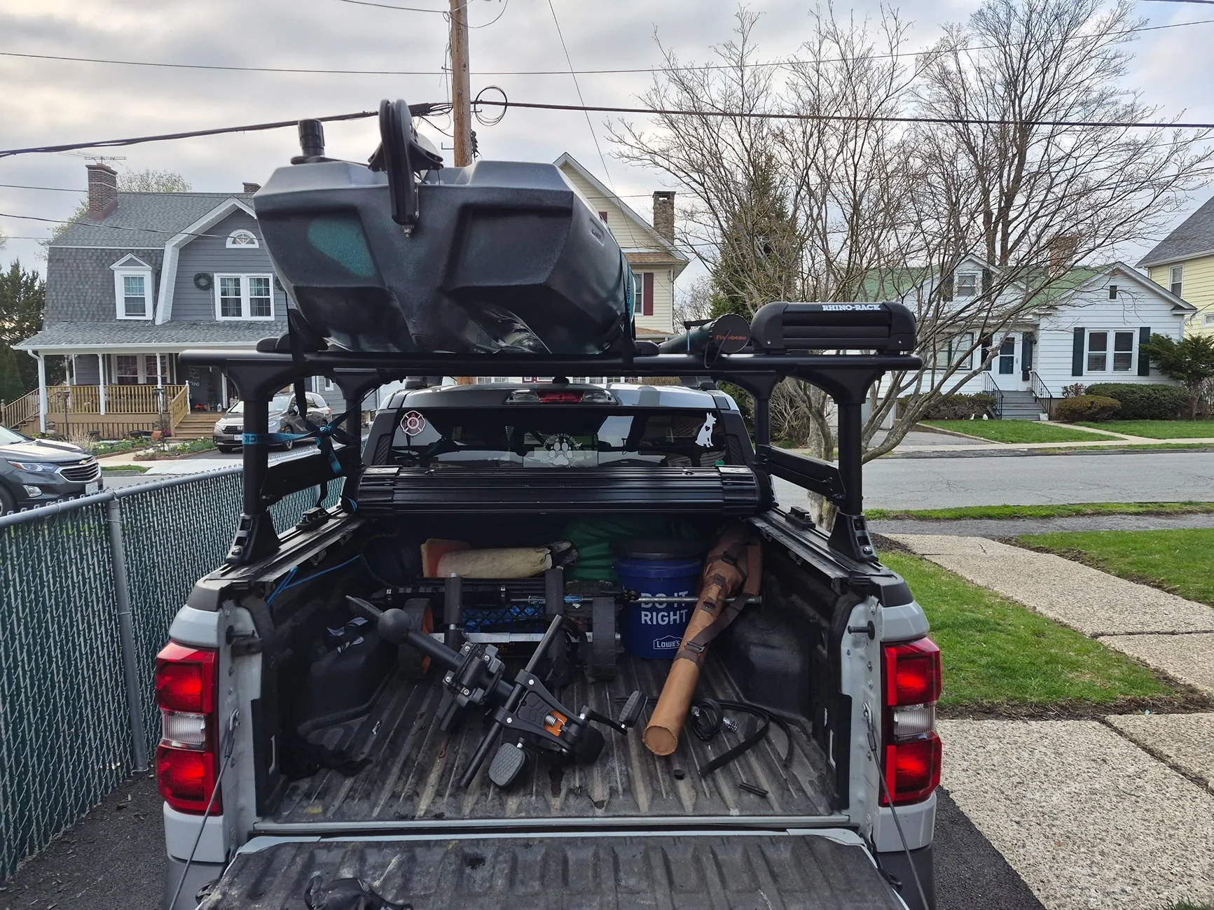 Ford Maverick Kayaks on Elevate Bed Racks 20260404_180151