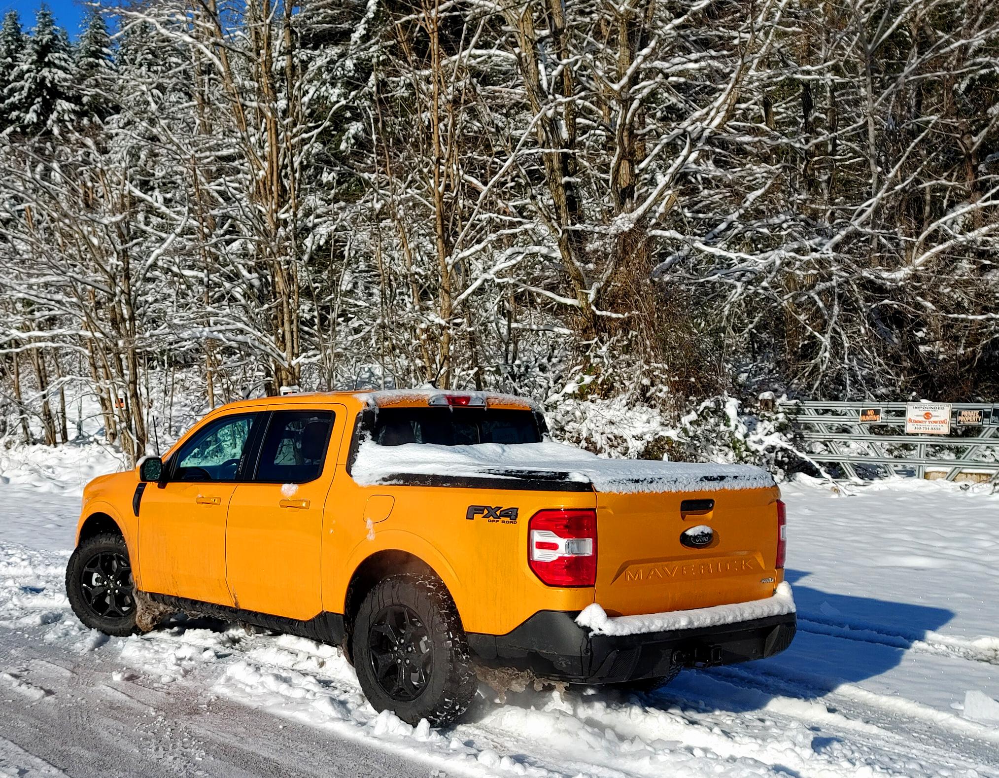 Ford Maverick 245/65-17 MAXXIS RAZR AT's on my Cyber Orange Lariat Maverick NaranjitaSnow1
