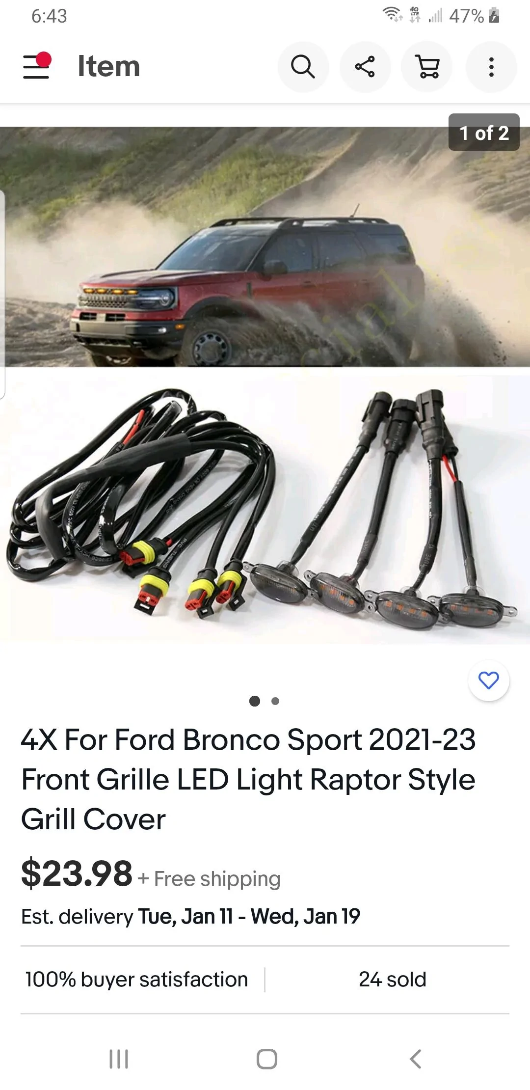 Ford Maverick Raptor Style Grille Lights on 2022 Maverick Screenshot_20220101-184348_eBay
