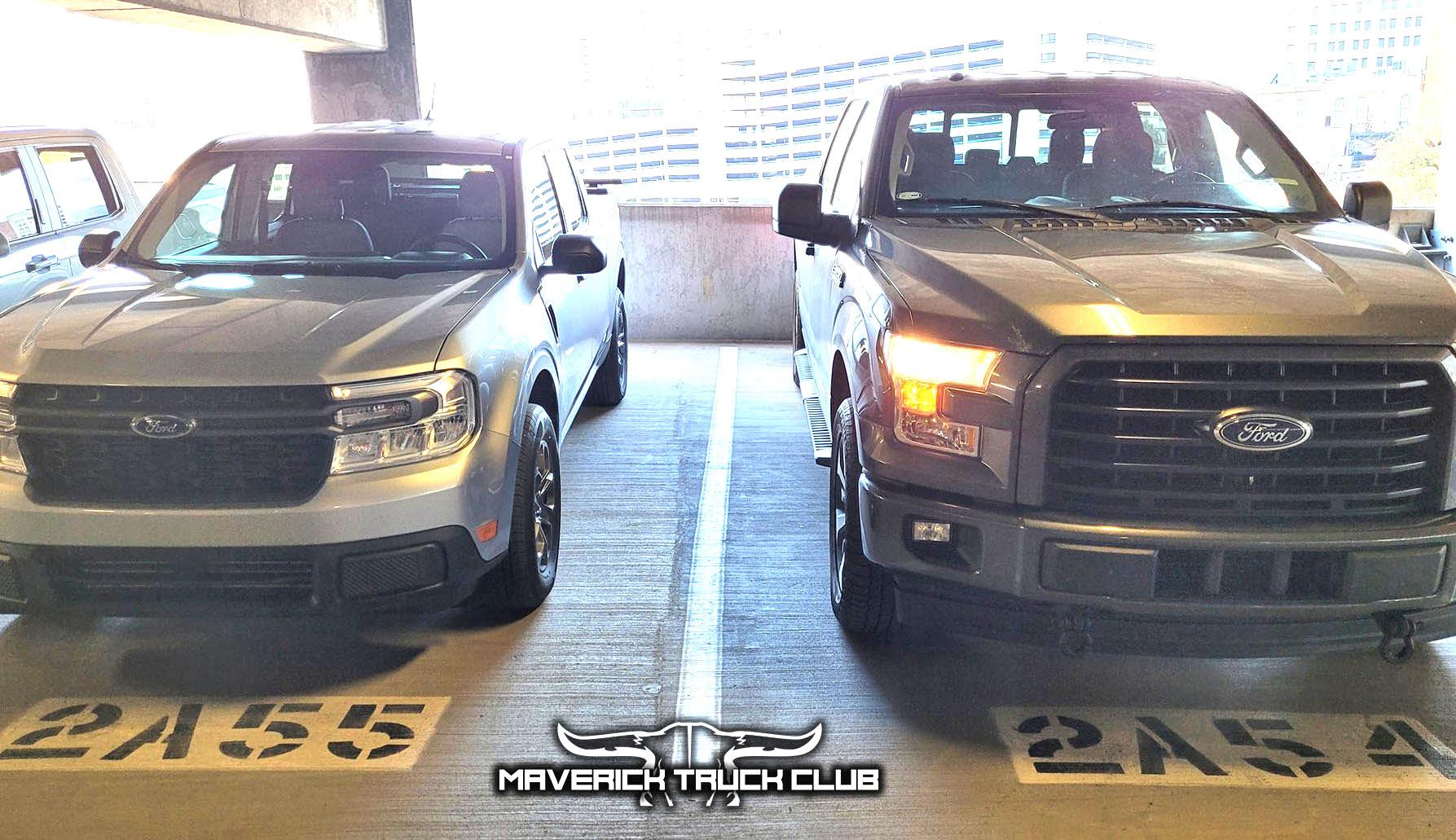 Ford Maverick First Good Look at Carbonized Gray Maverick & Size Comparison vs Ranger vs F-150 ford-maverick-vs-f150-size-comparison-