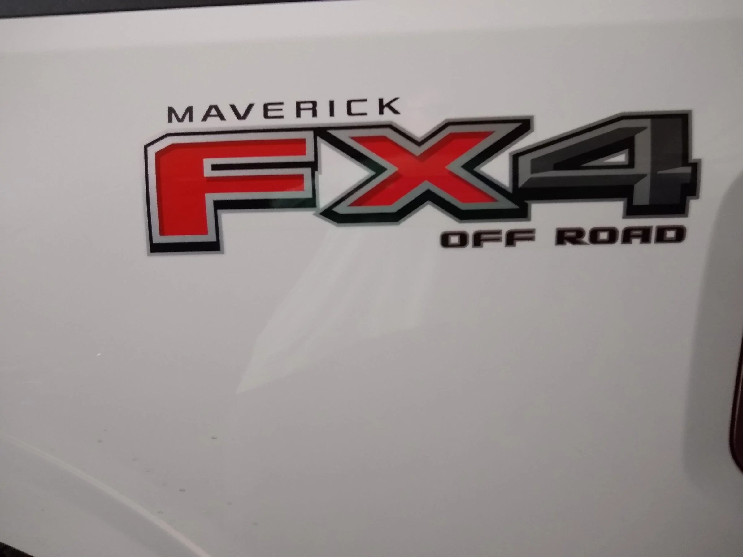 Ford Maverick ✈️ Oxford White Maverick Modded w/ Painted Grill Bar, Red Color Accents, Maverick Emblem Logo IMG_20211220_212510986_MP