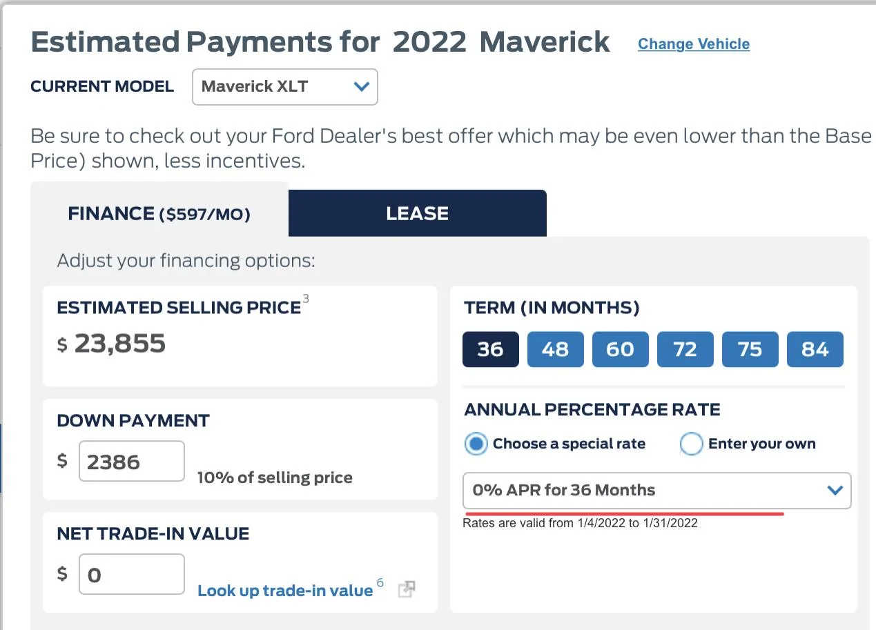 Ford Maverick Different finance interest rates for XL vs XLT & Lariat F7439DB6-508B-4CE8-9FCC-AFD01AEBDCC8