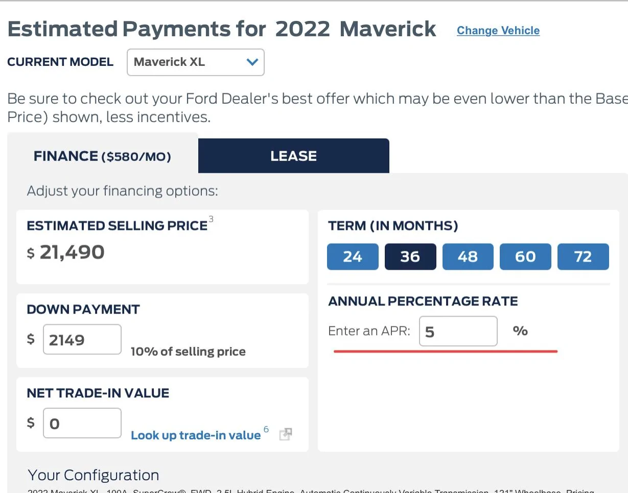 Ford Maverick Different finance interest rates for XL vs XLT & Lariat CA1E746E-B4F7-4566-92D7-60FF5EA655FA