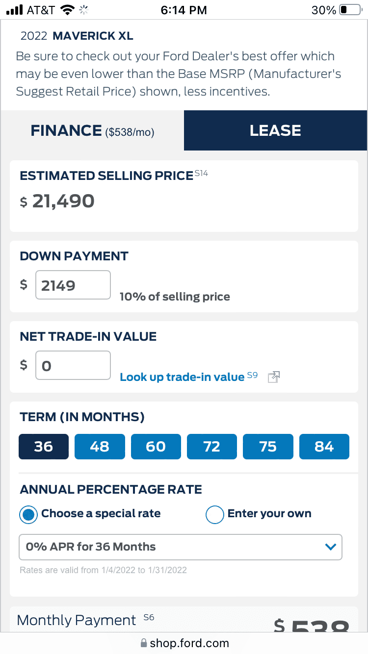 Ford Maverick Different finance interest rates for XL vs XLT & Lariat CC9BEC57-655E-48D0-805C-741A8628DCF2