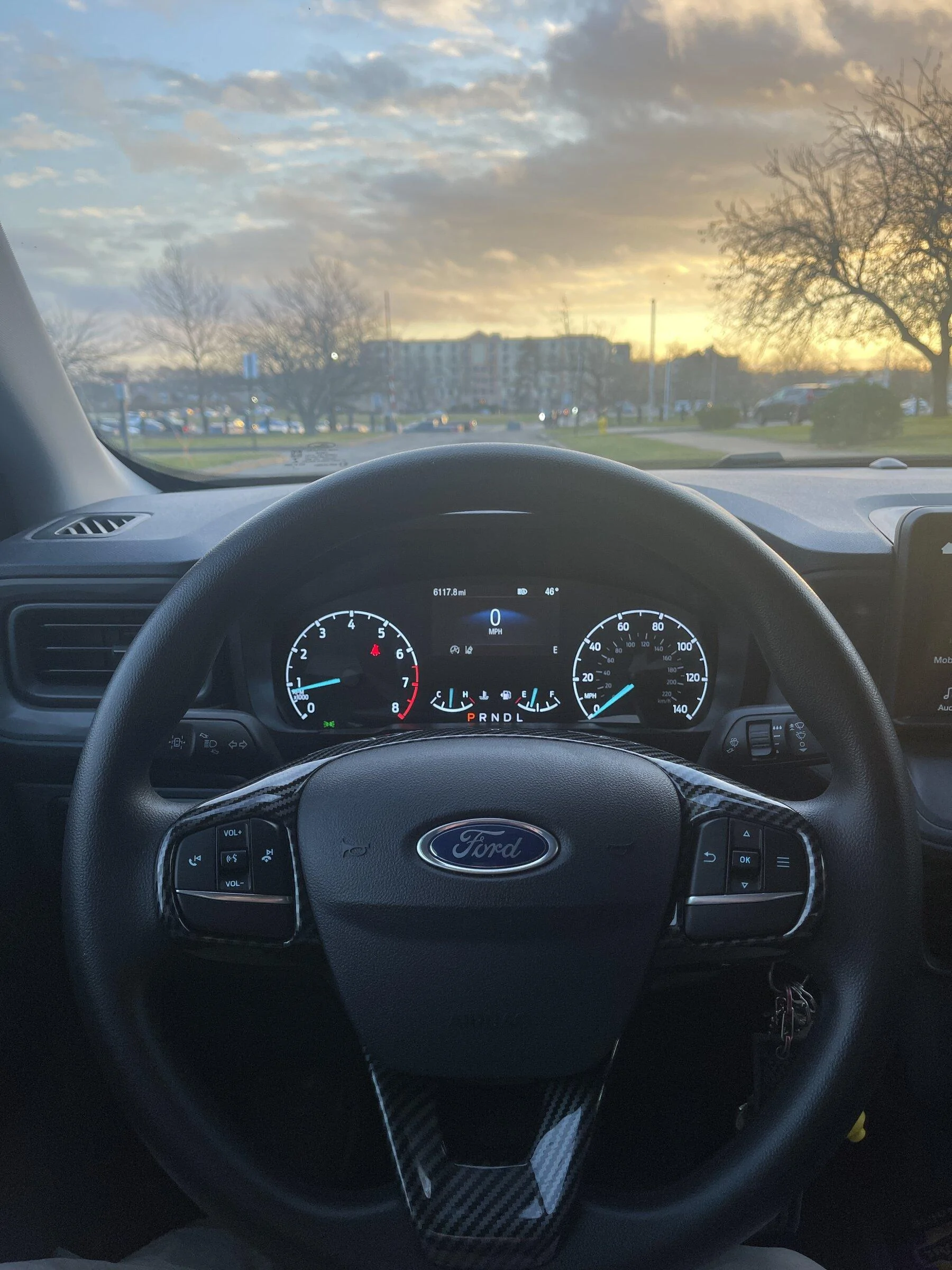 Ford Maverick Carbon steering wheel trim installed imag