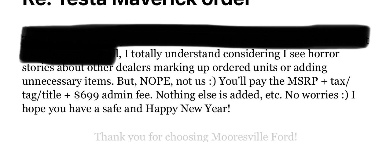 Ford Maverick List the good guy Dealers that charged MRSP and no excessive prep-delivery fees 7990985B-CE8A-49E1-B282-D255CF488382