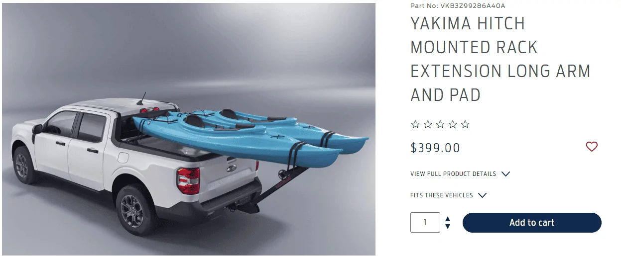 Ford Maverick Roof Rack vs Bed Rack, which is better for long Kayak? 1641502955364