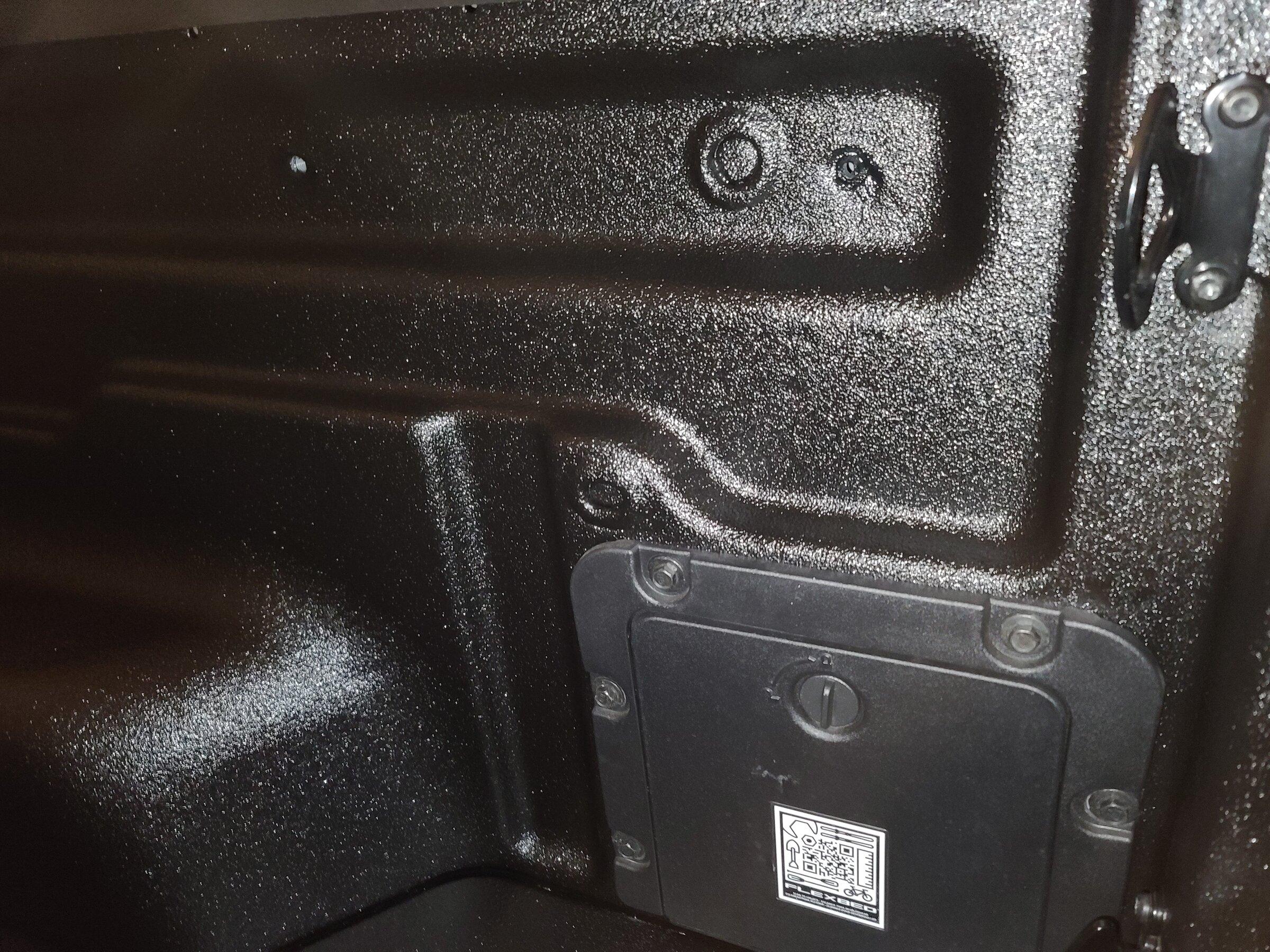 Ford Maverick Line-X dealer sprayed over rubber plugs 20220106_174135