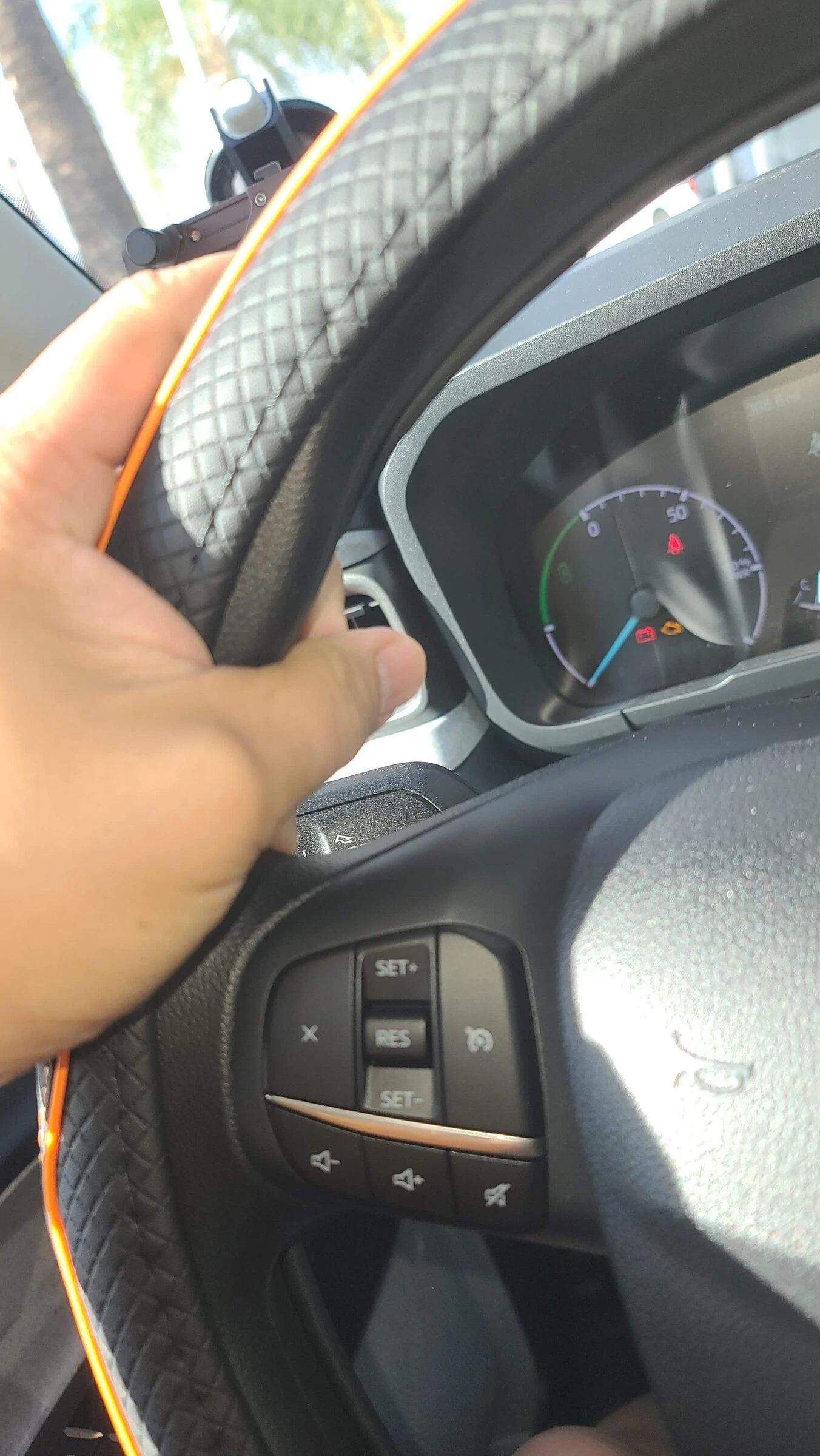 Ford Maverick Orange accented steering wheel cover for XLT interior 20220108_092904