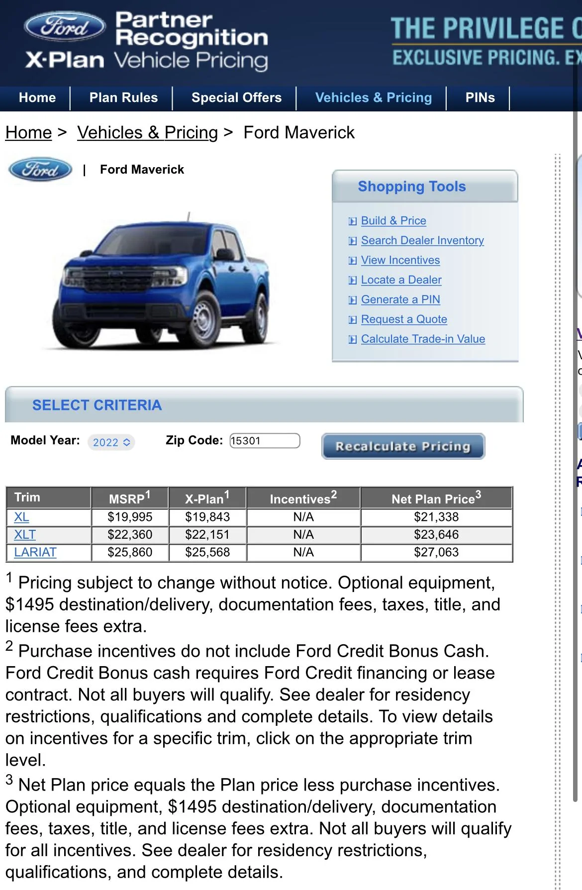 Ford Maverick X pricing 817D2EFB-3594-43F0-B2EF-1B2D776B1300