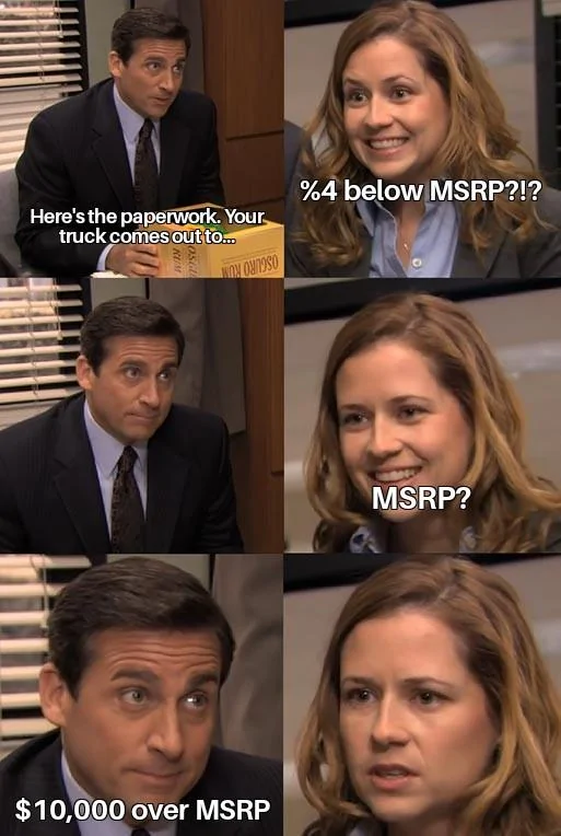 Ford Maverick Maverick Memes -  fun diversion while we wait [ ** NO POLITICS ** ] Michael Scott Telling Pam Something Disappointing 09012022074919