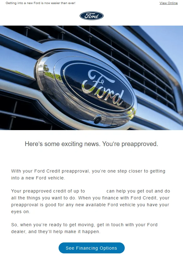 Ford Maverick Ford Credit Preapproval Email Screenshot 2022-01-12 143006