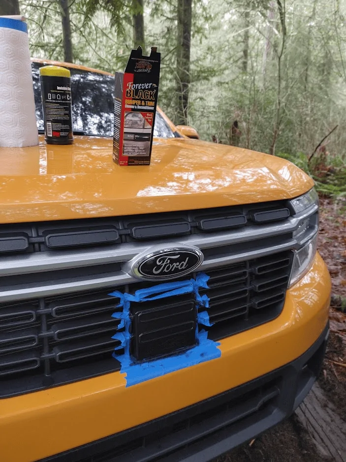 Ford Maverick Matching dark gray ACC panel to black grille - DIY FIX using Forever Black 1642200354026