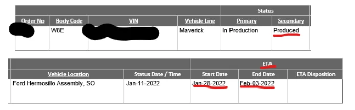 Ford Maverick January 3rd build week? 1642281443793